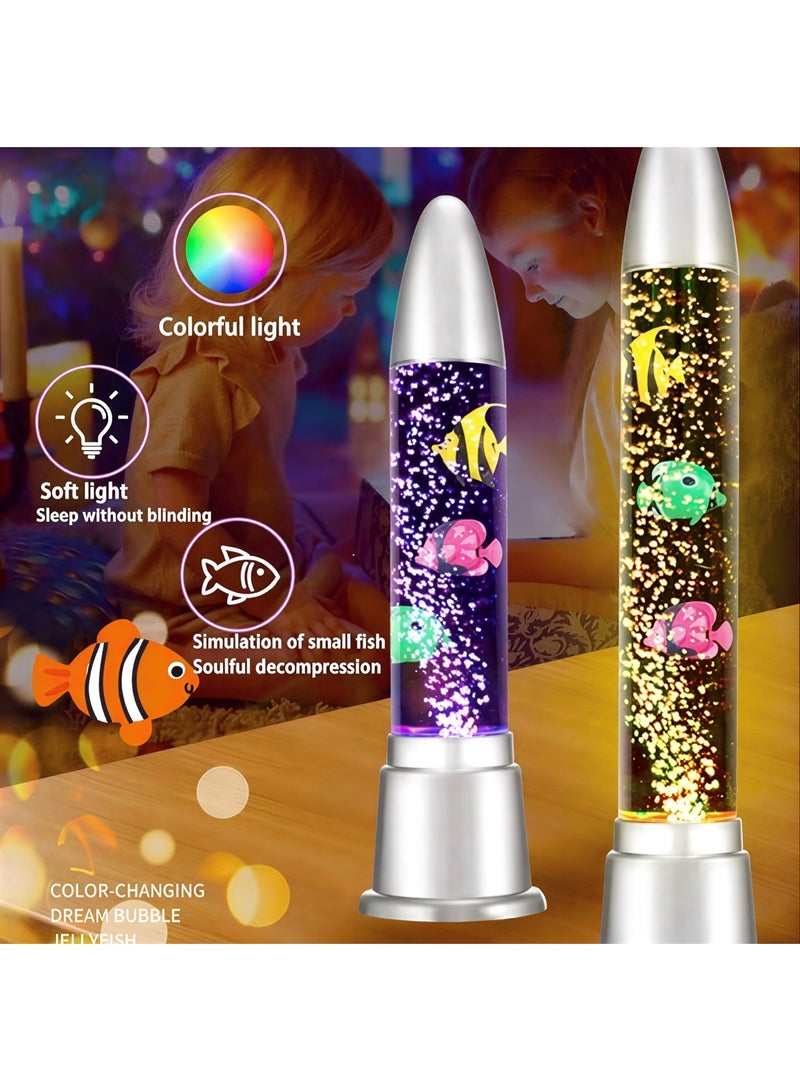 LED Sensory Bubble Fish Lamp –Color Changing Aquarium Night Light with Realistic Floating Fish & 7-Color Ambient Lighting – Perfect for Kids' Bedrooms, Sensory Rooms, and Office Decor - Image 1